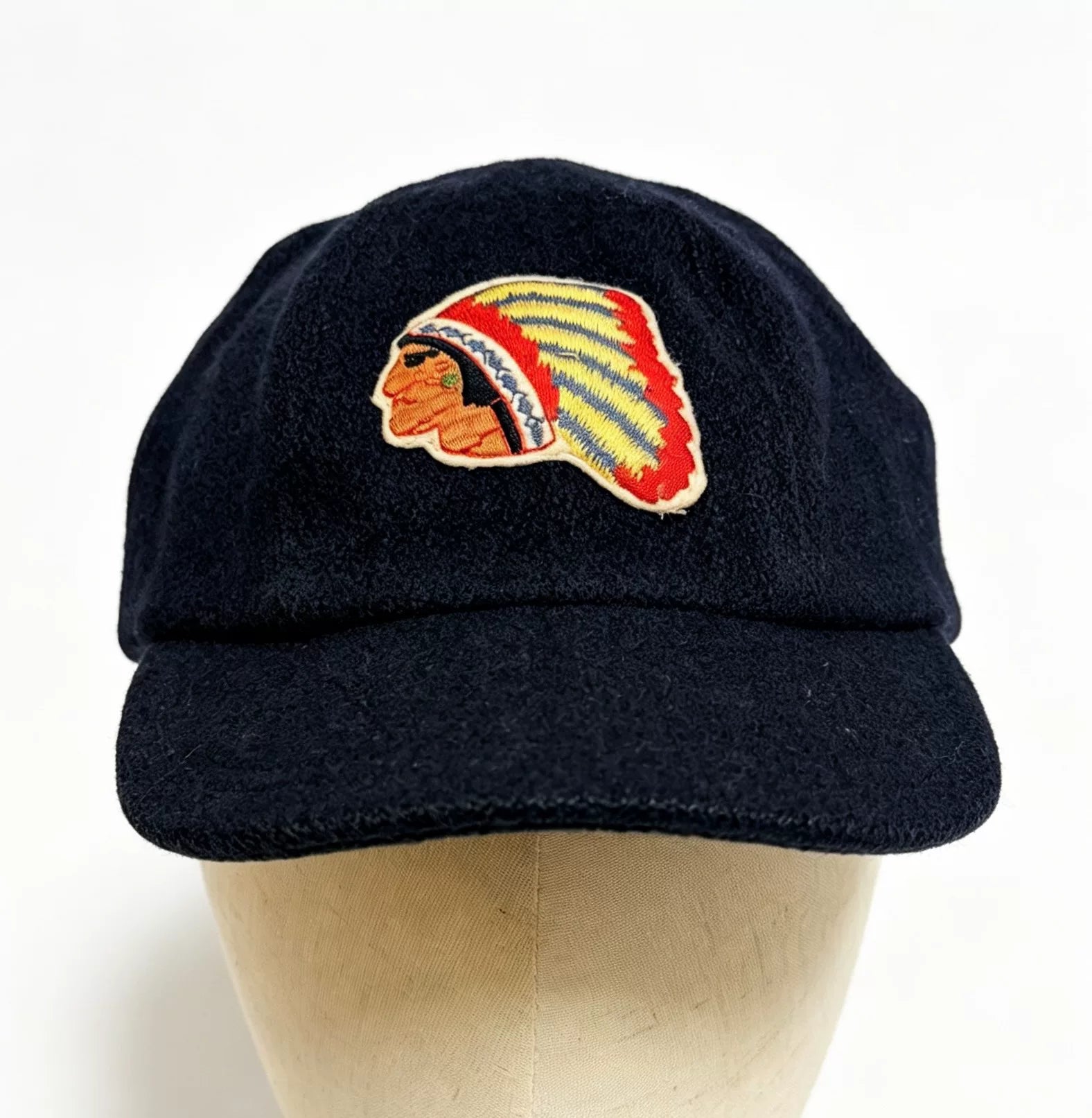 Visvim 15AW Excelsior Baseball Embroidered Navy Wool Cap