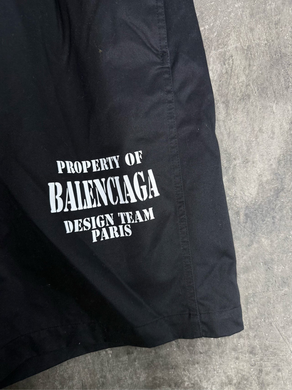 Balenciaga Black Slogan Nylon Shorts