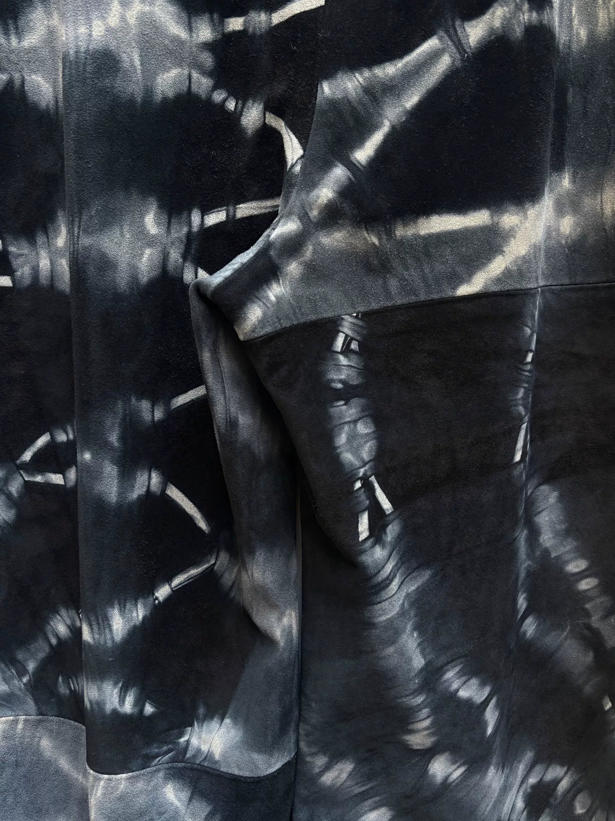 Ann Demeulemeester SS01 Runway Suede Tie-Dye Floor-Length Wide-Leg Pants