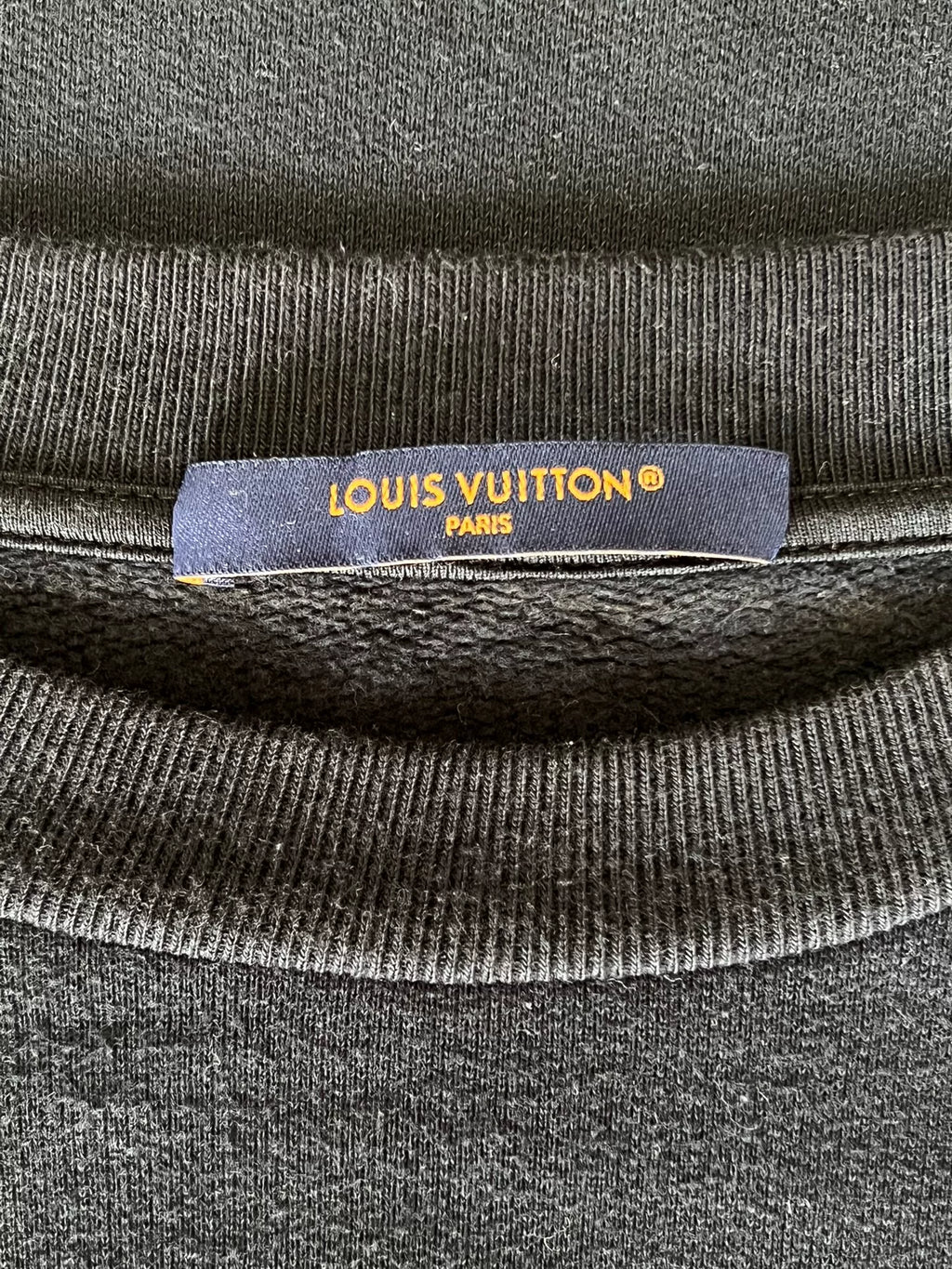 Louis Vuitton black tool embroidery sweatshirt
