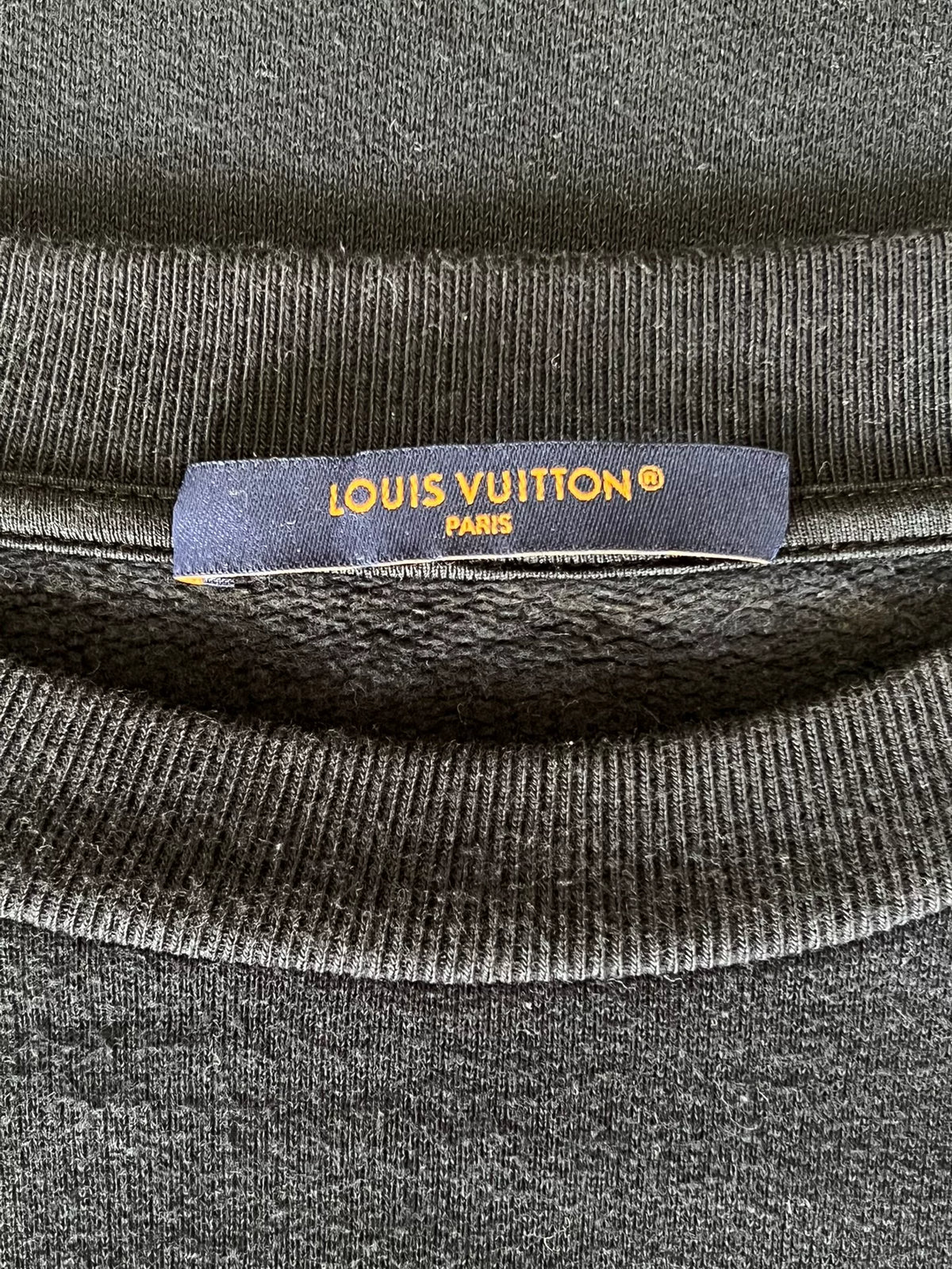 Louis Vuitton black tool embroidery sweatshirt
