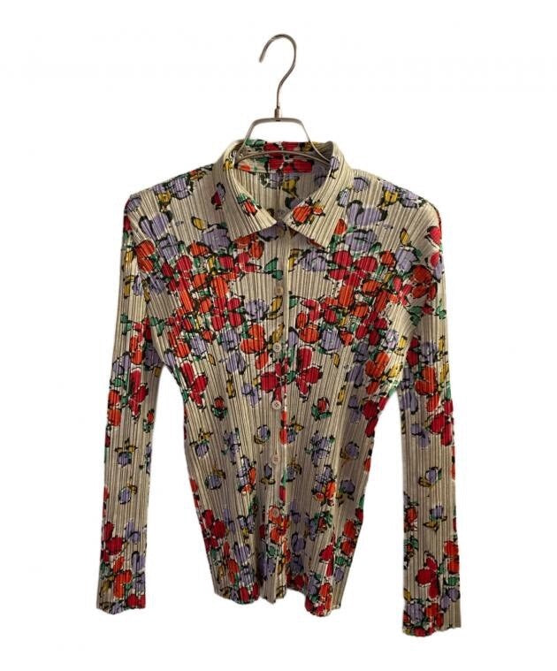 Issey Miyake Floral Pleated Shirt