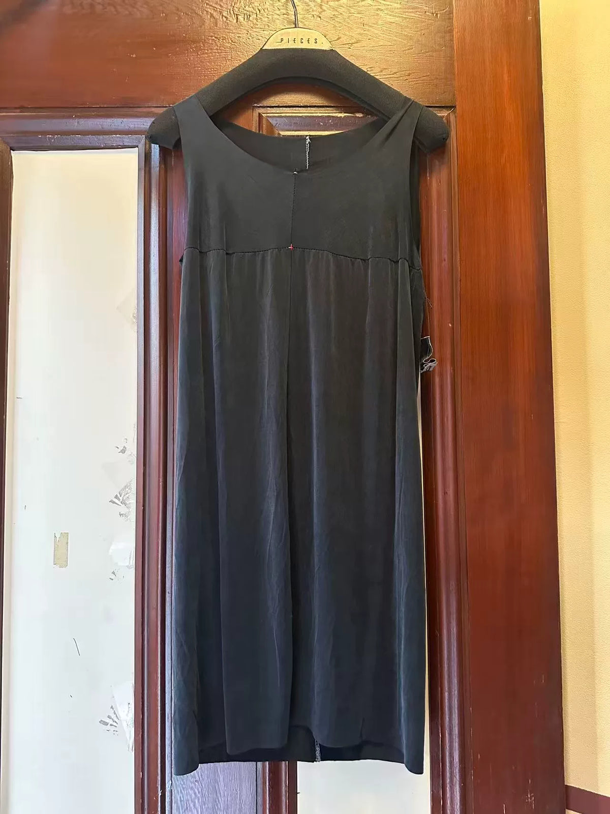 M.A+ SS24 Black Cross Cupro Dress