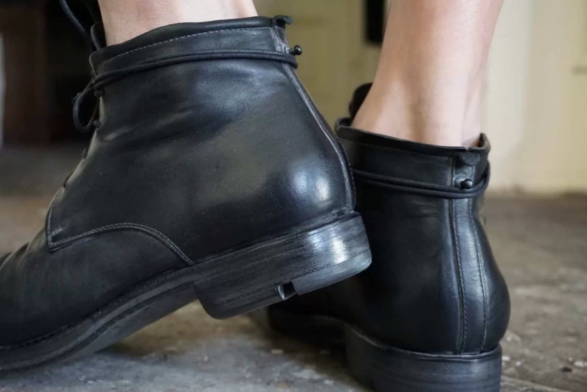 Layer-0 SS17 Black H7 GY Horsehide Ankle Boots