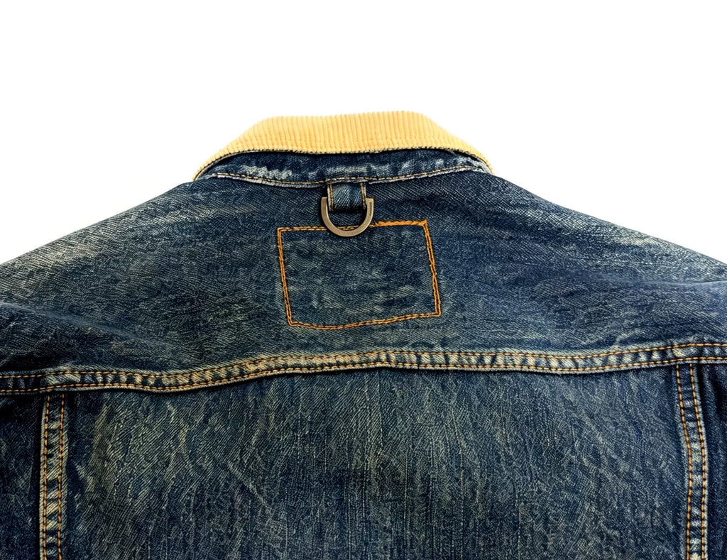 mastermind Japan AW10 Yellow Corduroy Collared Distressed Denim Jacket