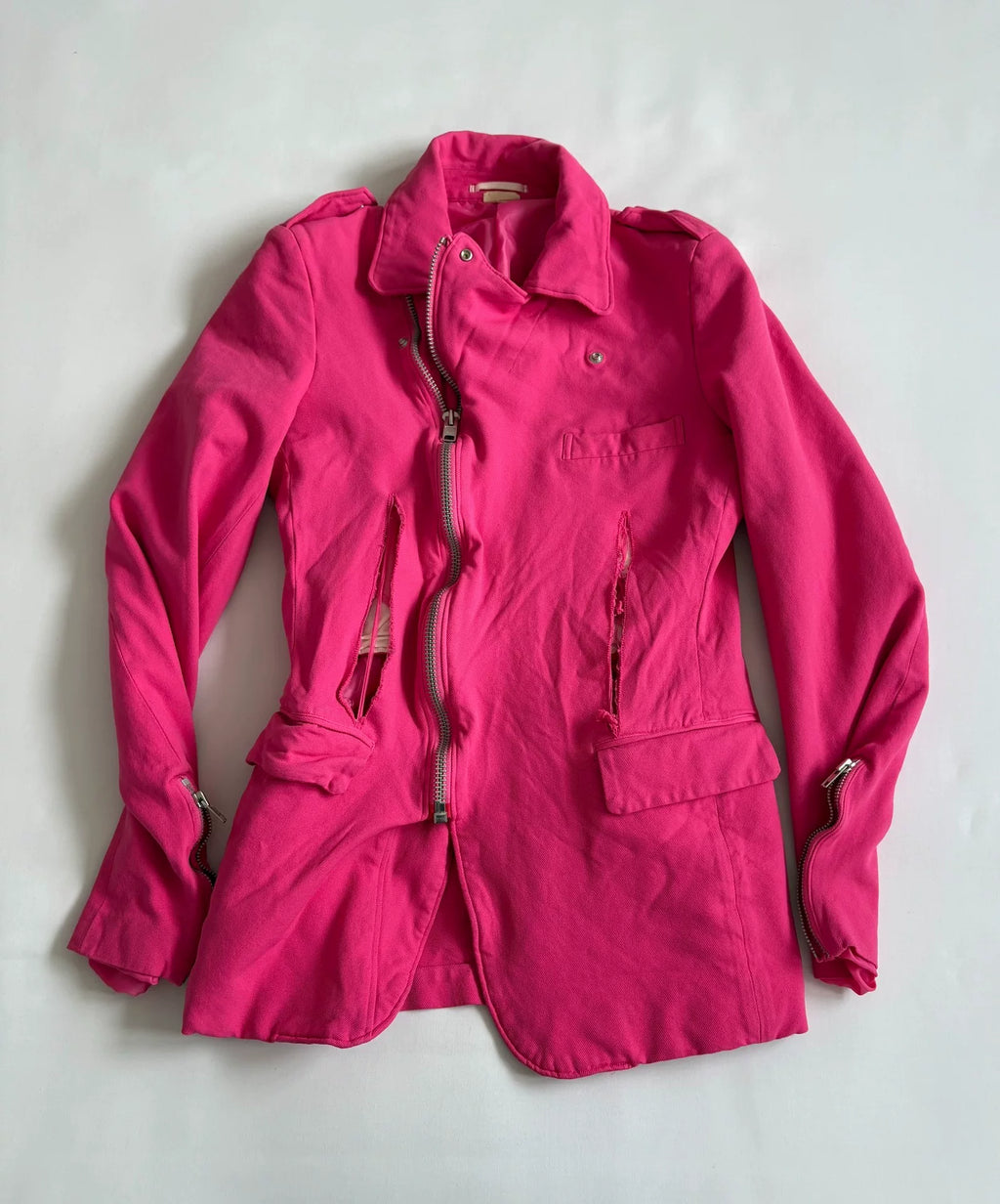 COMME des GARCONS pink biker jacket