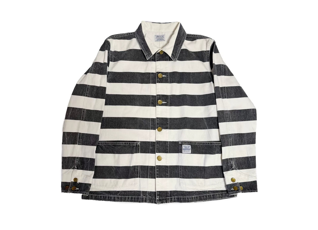 Neighborhood 13AW Drybak C- Black White Striped Fan Cotton Jacket
