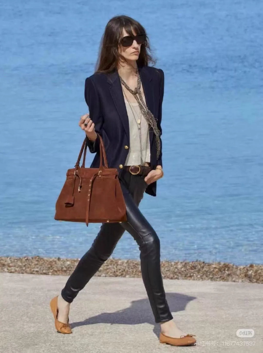 Celine SS23 Navy Blue Gold-Button Wool Blazer by Hedi Slimane