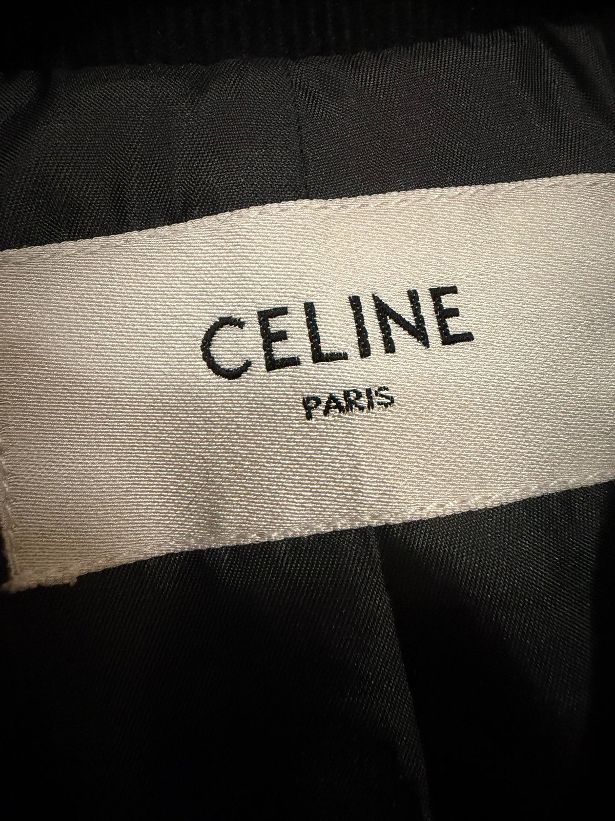 Celine SS20 Black White Corduroy Baseball Jacket