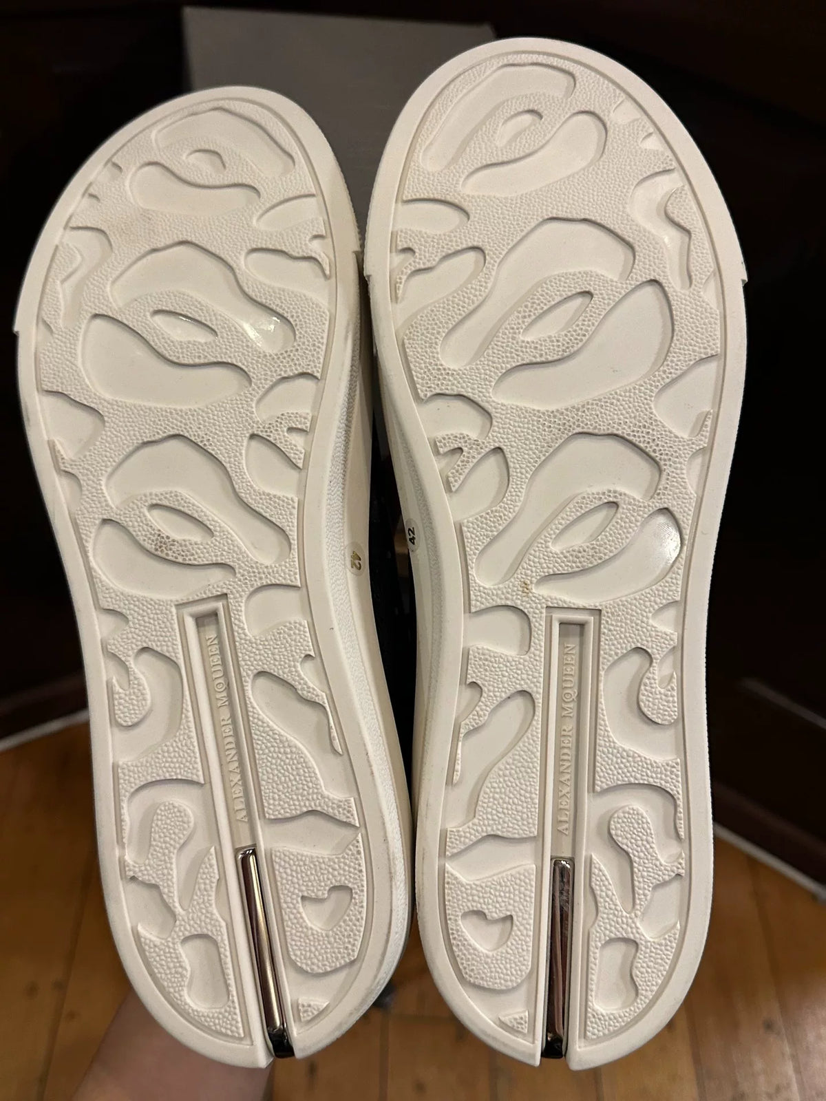 Alexander McQueen Pearl Black Invisible Lace Sneakers