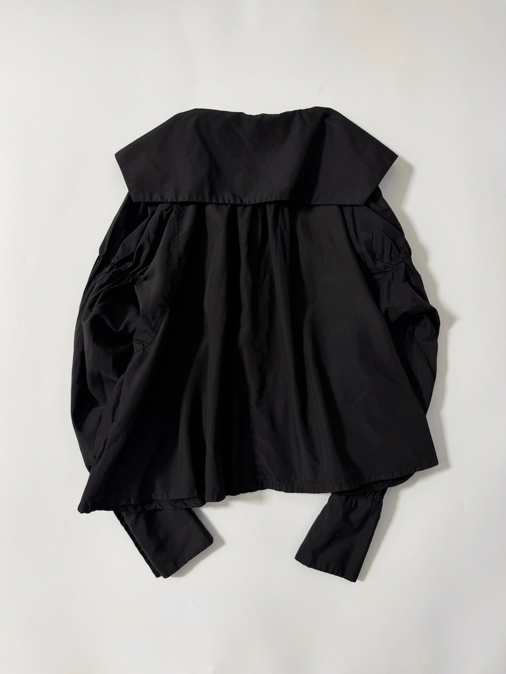 Comme Des Garcons Black Pleated Collar Lapel Shirt - Devines