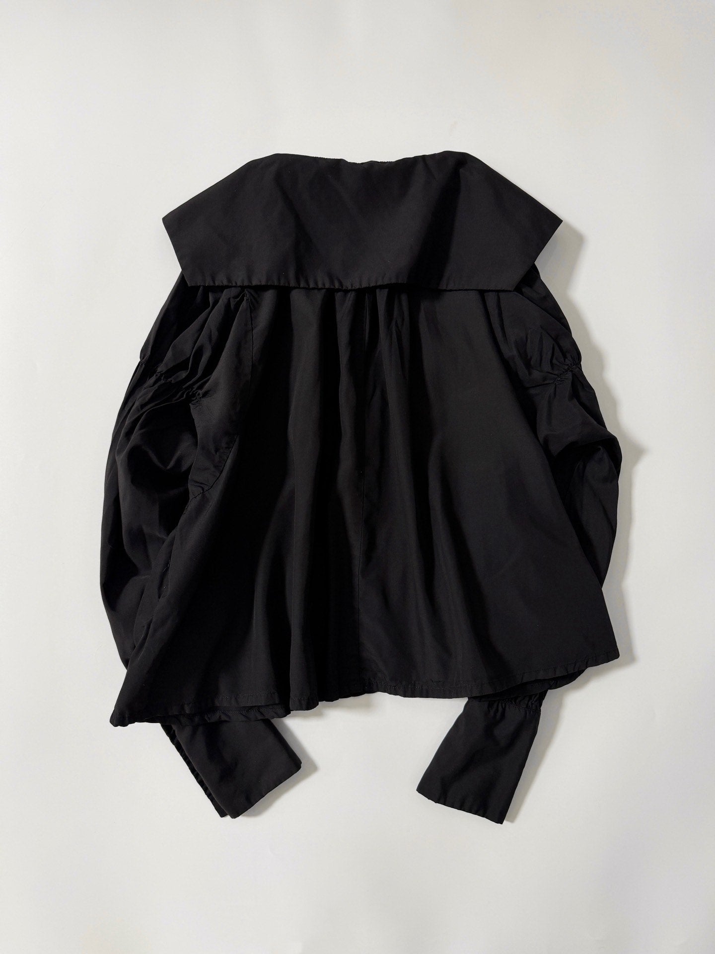 Comme Des Garcons Black Pleated Collar Lapel Shirt - Devines
