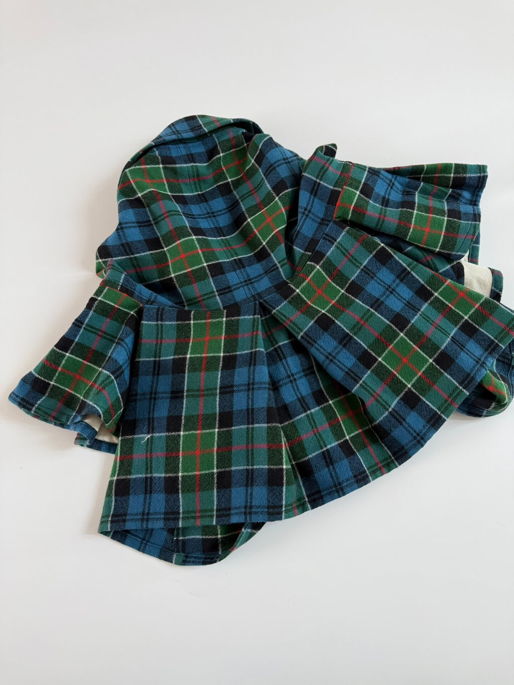 Comme Des Garcons Plaid Top Wool Cape Coat