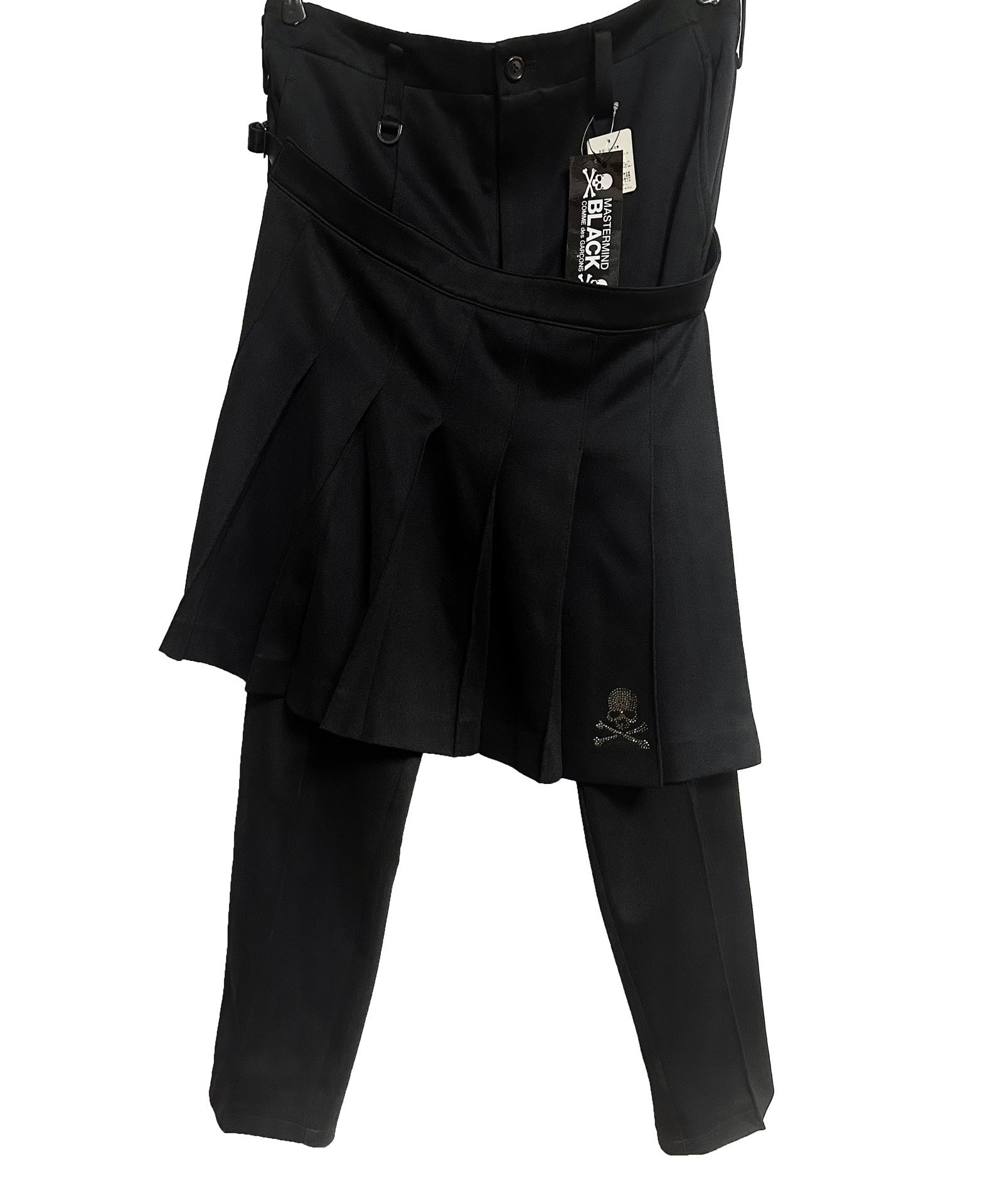 Mastermind Japan x Comme Des Garcons Black Skirt Rhinestone Skull Pants
