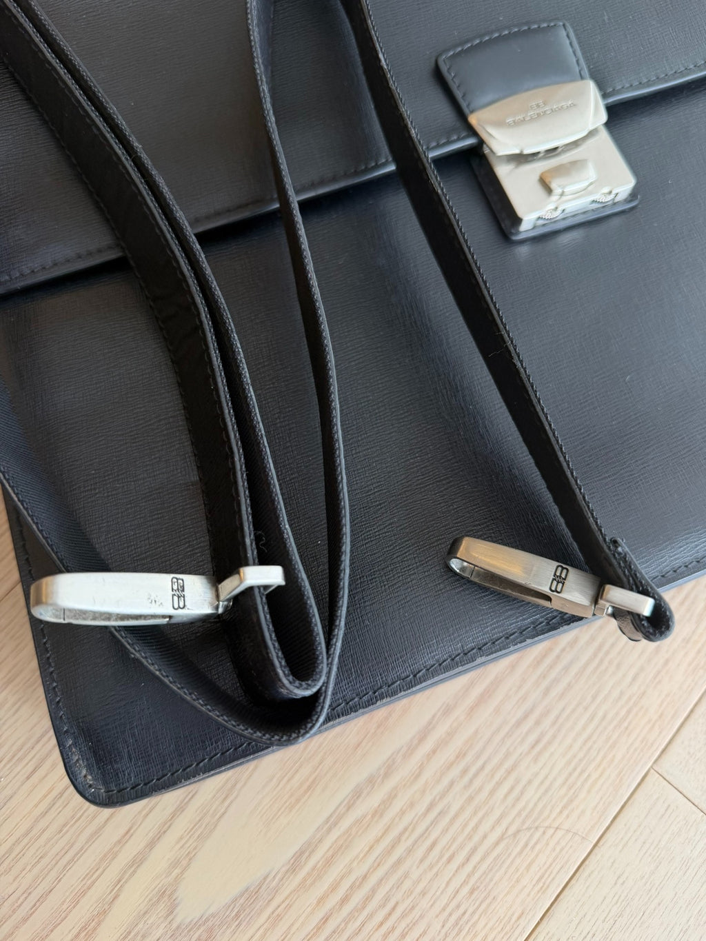 Balenciaga Password Lock Leather Shoulder Bag