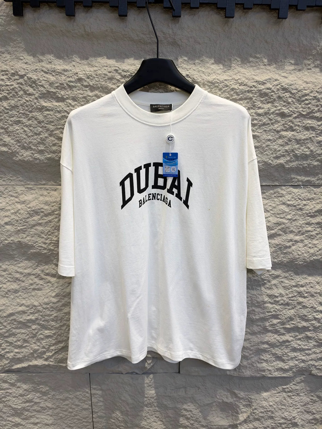 Balenciaga DUBAI White Letter Print Short Sleeve T-Shirt