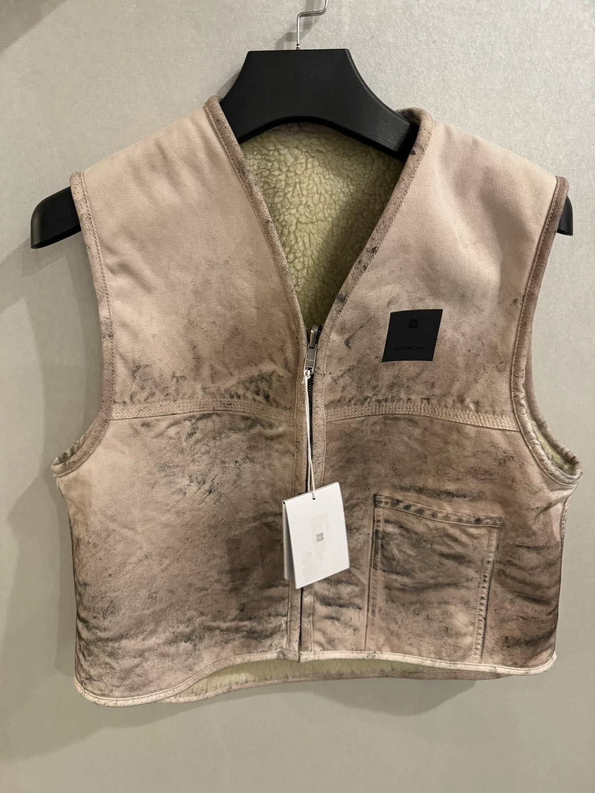 Givenchy distressed mud-dyed lambswool vest