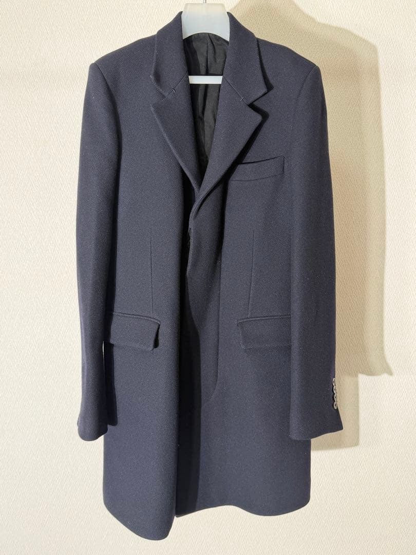 Ann Demeulemeester Navy Blue Wool Coat