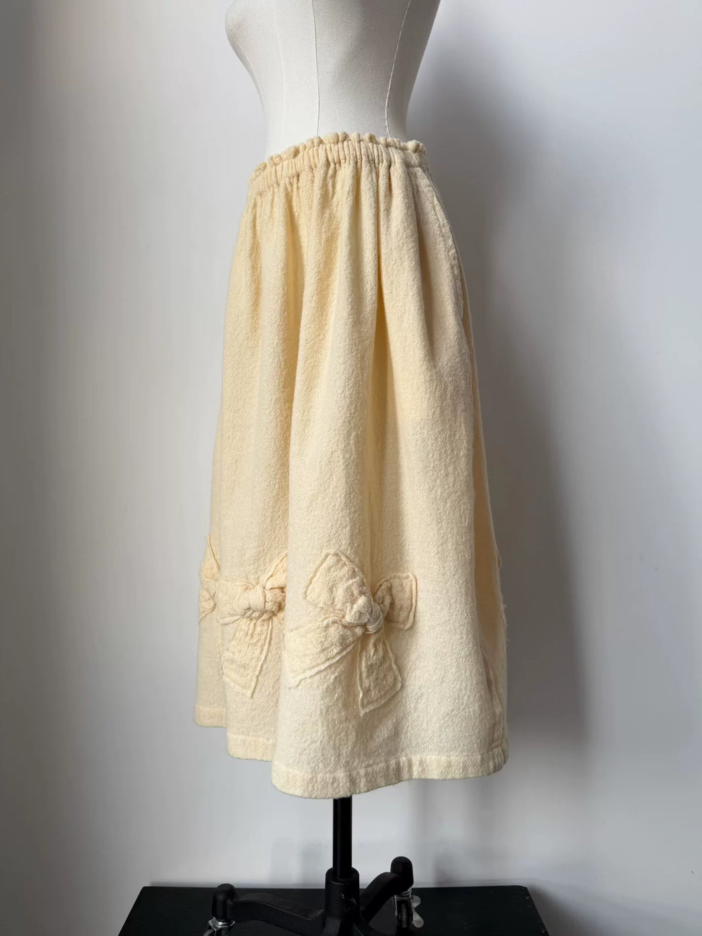 Comme Des Garcons Rei Kawakubo 2018 Red Label Tricot line bow skirt