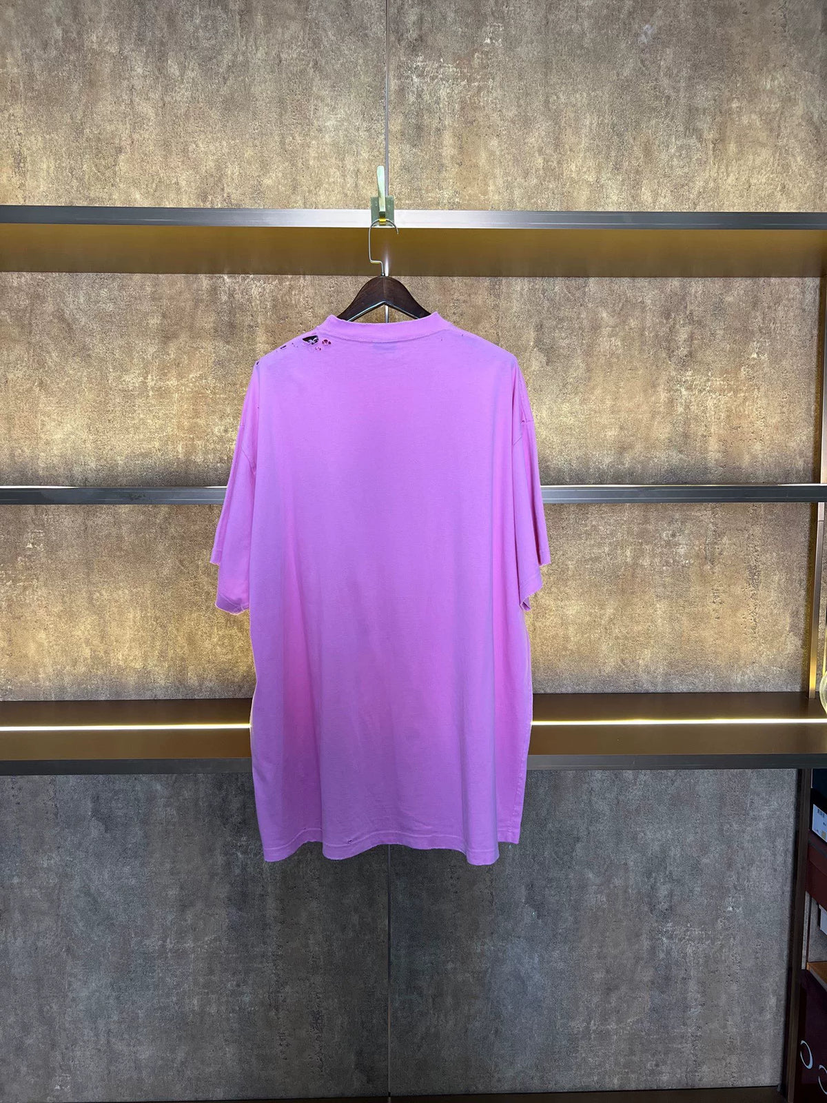 Balenciaga Pink Logo Short Sleeve Top