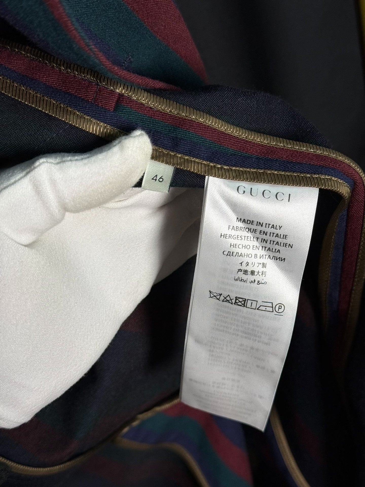 Gucci Striped Coat Wool