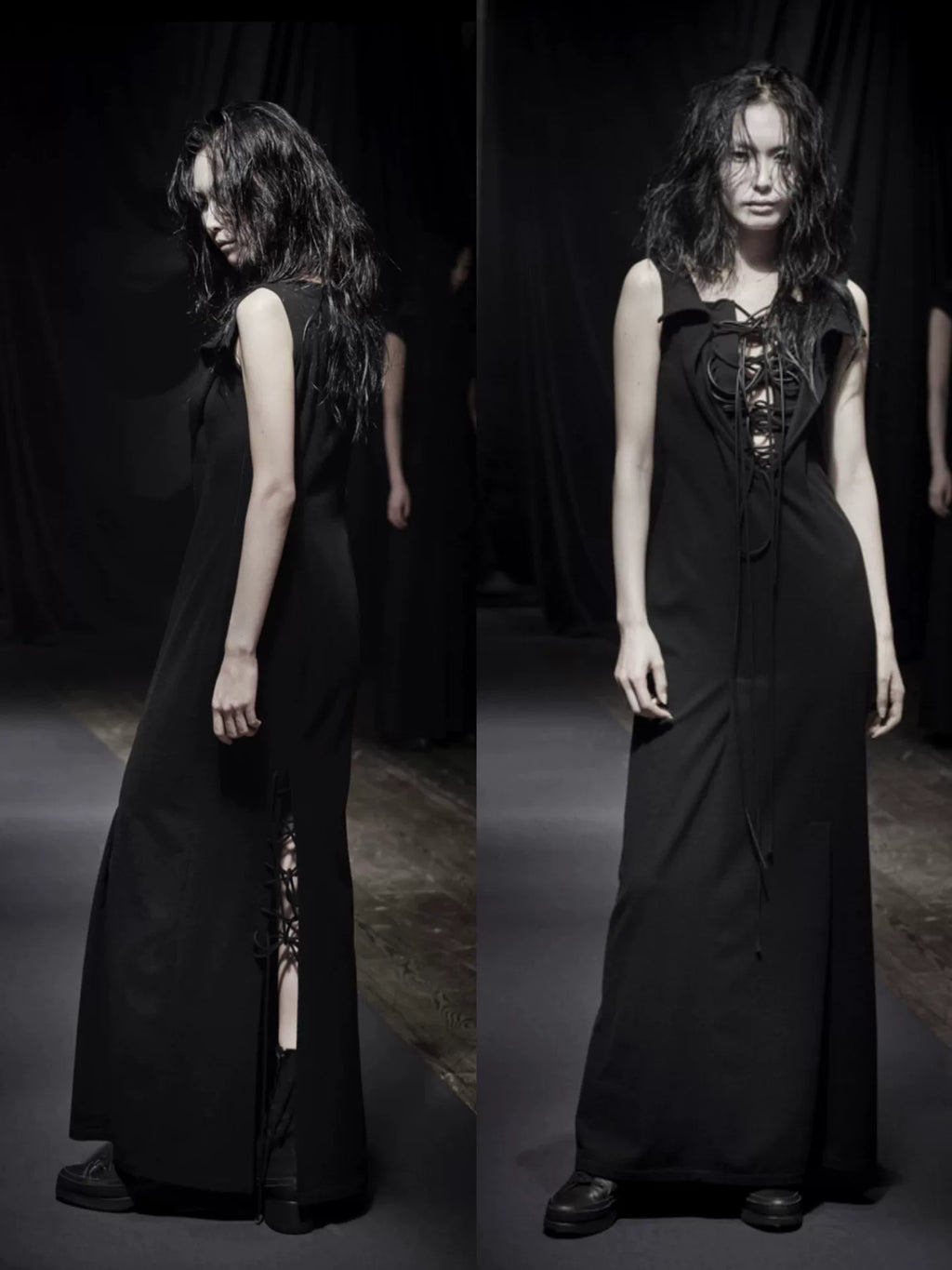Yohji Yamamoto 21AW Lace-Up Drawstring Dress