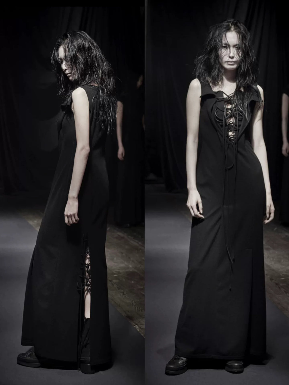 Yohji Yamamoto 21AW Lace-Up Drawstring Dress