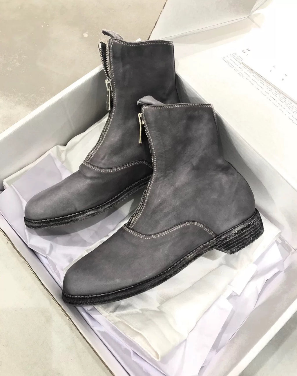 Guidi 210 Gray Zip Boots