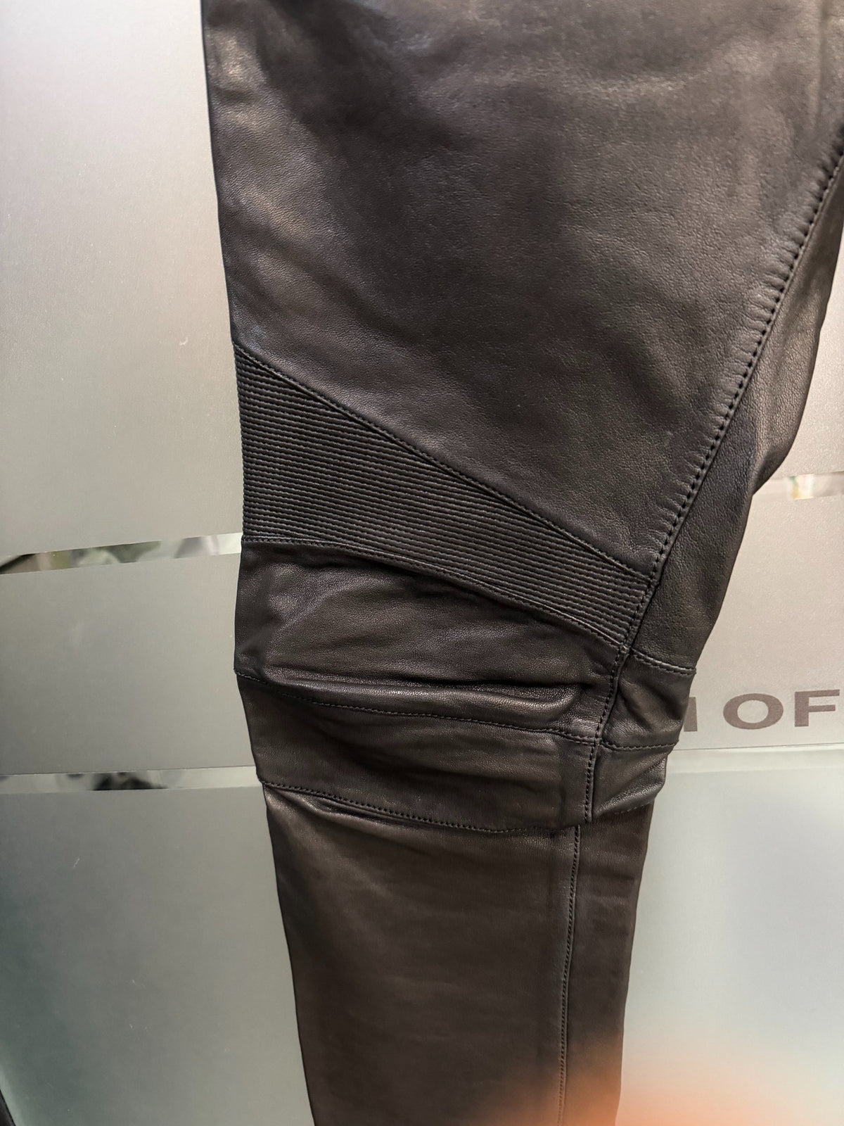 Balmain biker leather pants