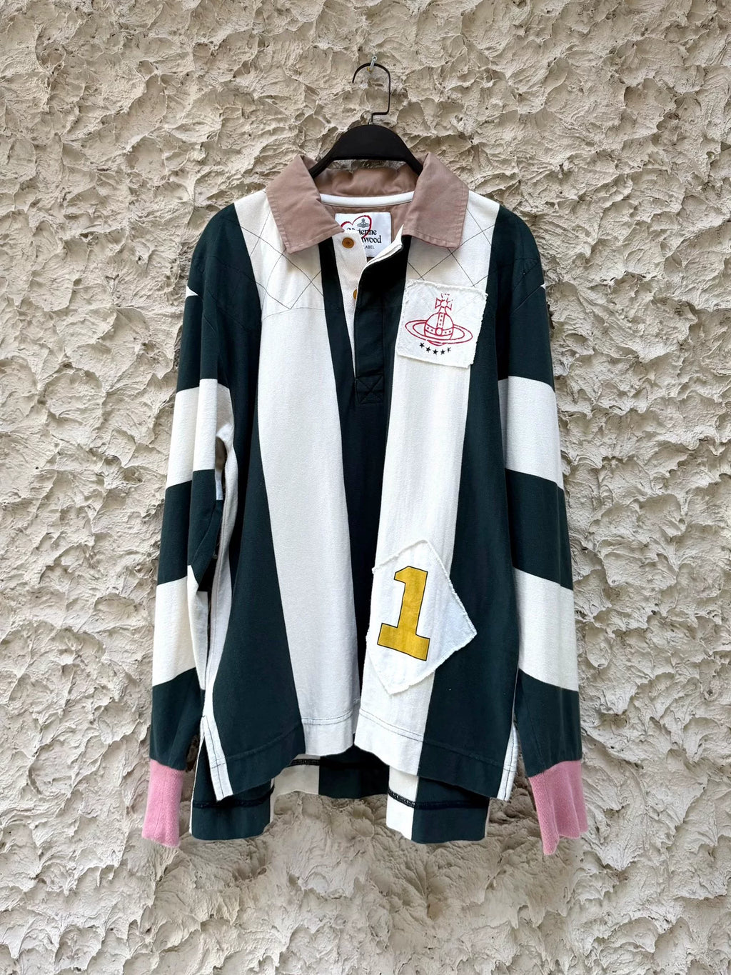 Vivienne Westwood striped patchwork polo shirt