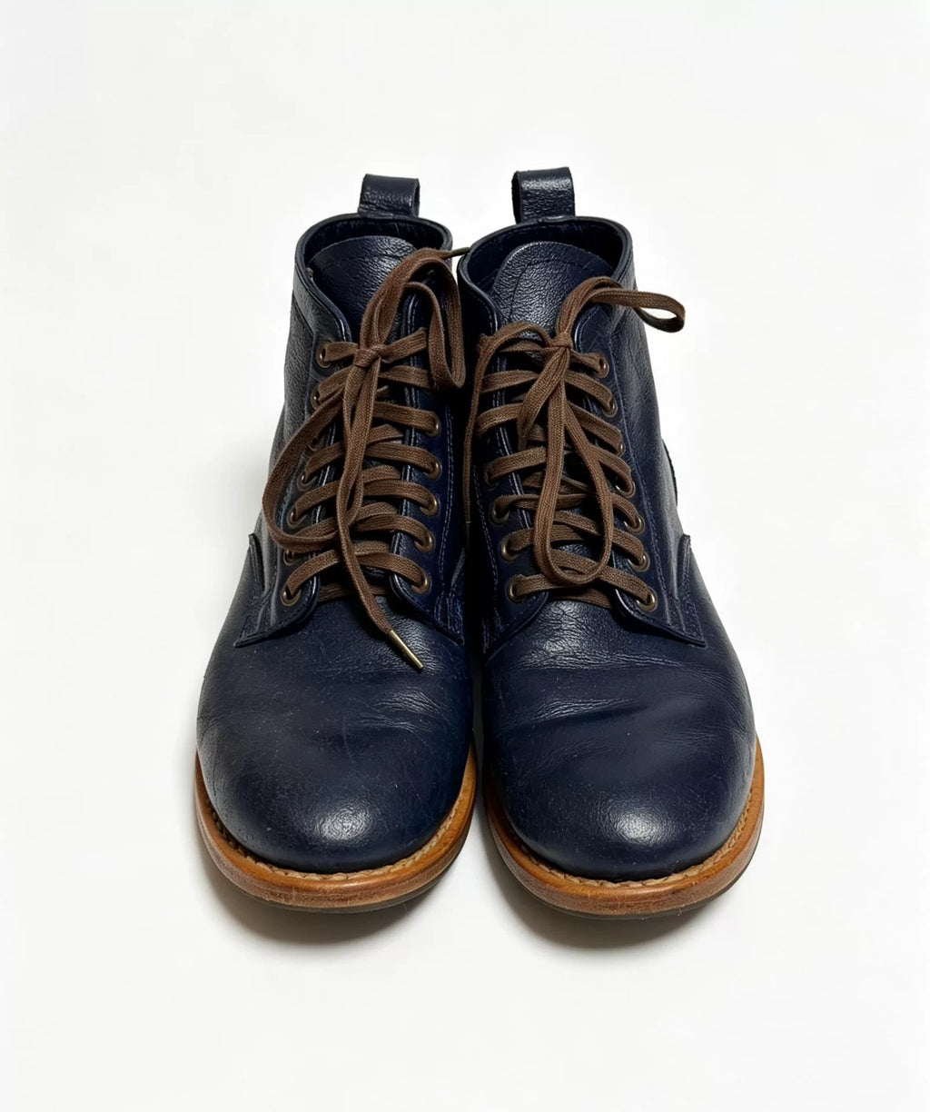 Visvim Marshal Boots-Folk Wmv Navy Leather Boots