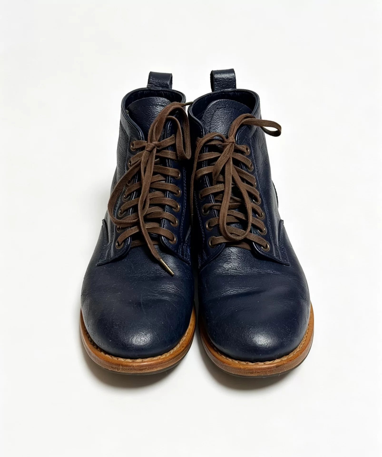 Visvim Marshal Boots-Folk Wmv Navy Leather Boots