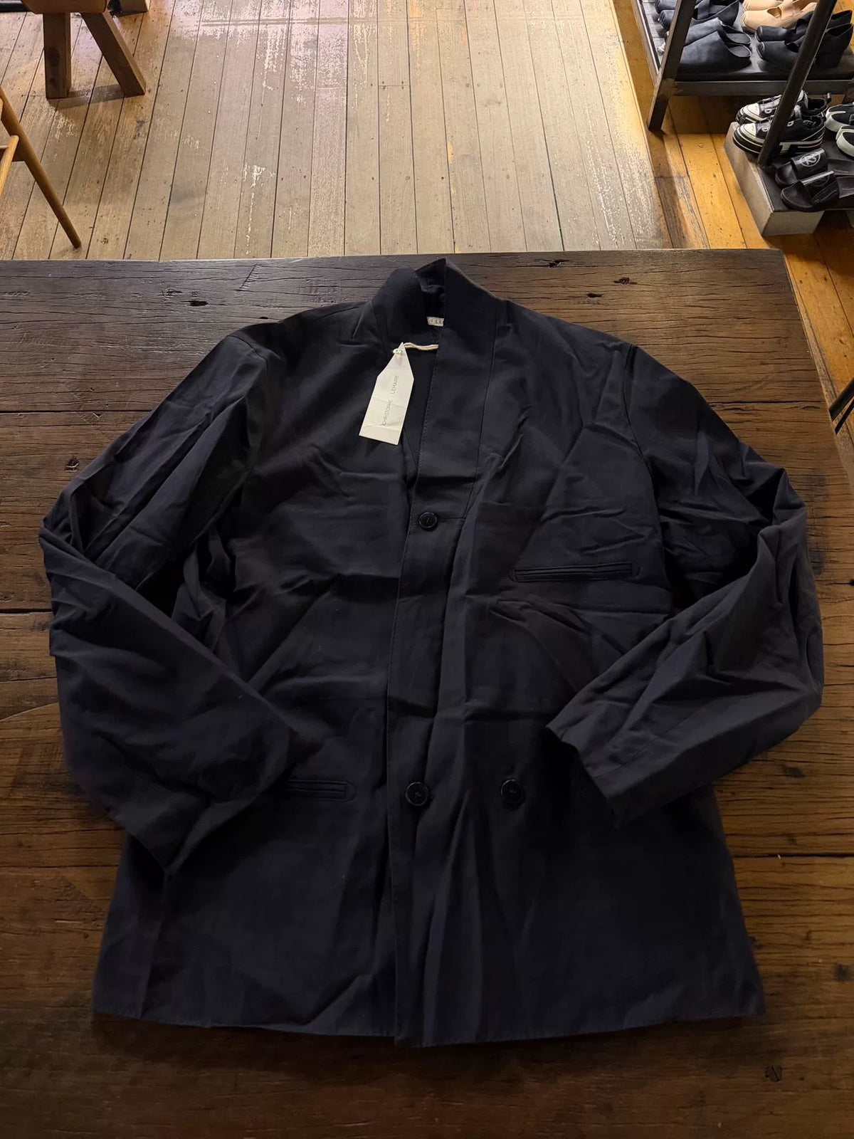 Christophe Lemaire Three-Button Collarless Wool Cotton Jacket