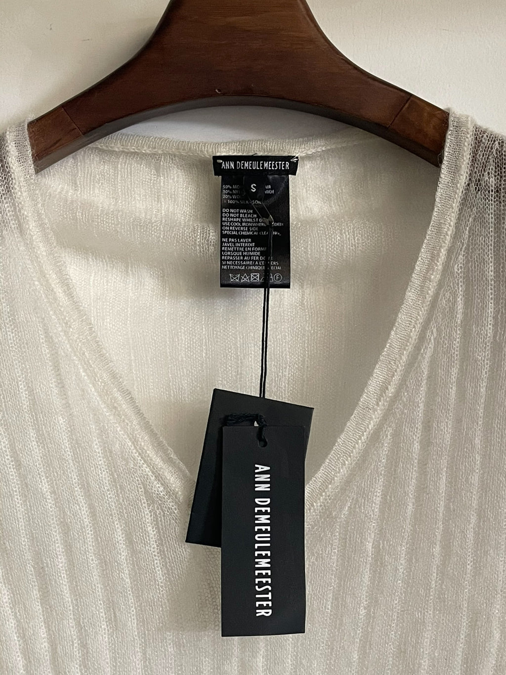 Ann Demeulemeester 'Spider Web White Snow' Mohair Knit Top