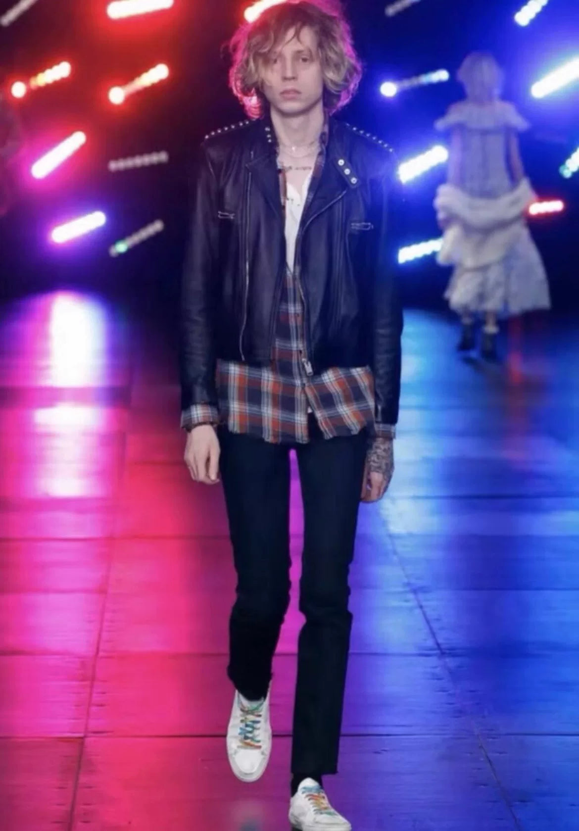 Saint Laurent SS16 SL37 GD Rainbow Studded Sneakers by Hedi Slimane