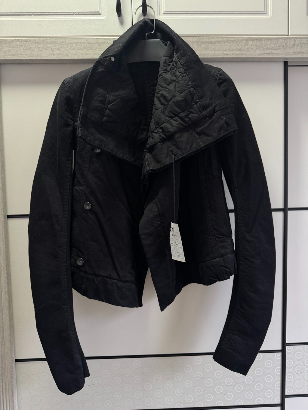Rick Owens biker leather jacket padded jacket