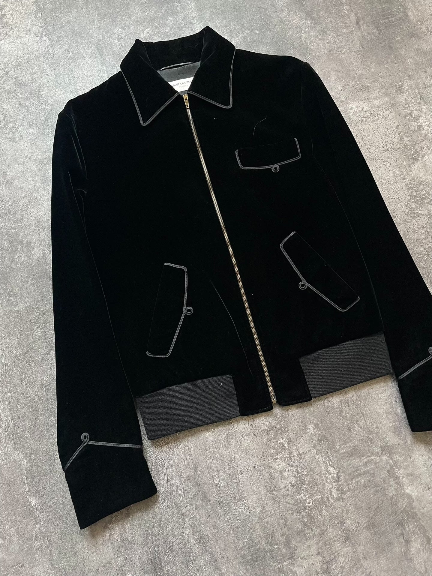 Saint Laurent FW16 Black Velvet Court Jacket
