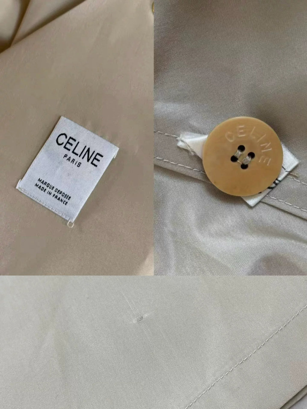 Celine 1990s Trench Beige Vintage Cape Coat