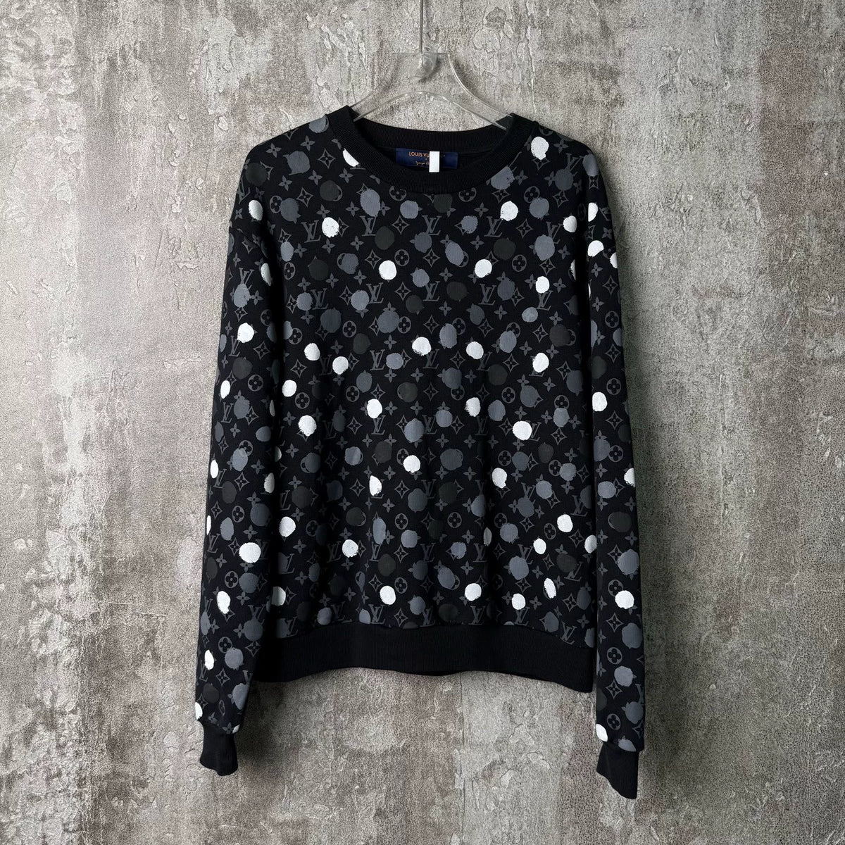 Louis Vuitton Black Polka Dot Print Sweatshirt