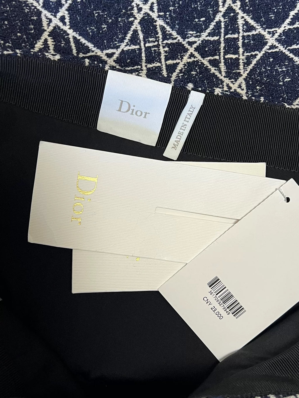 Dior Macrocannage Blue White Tweed Trousers