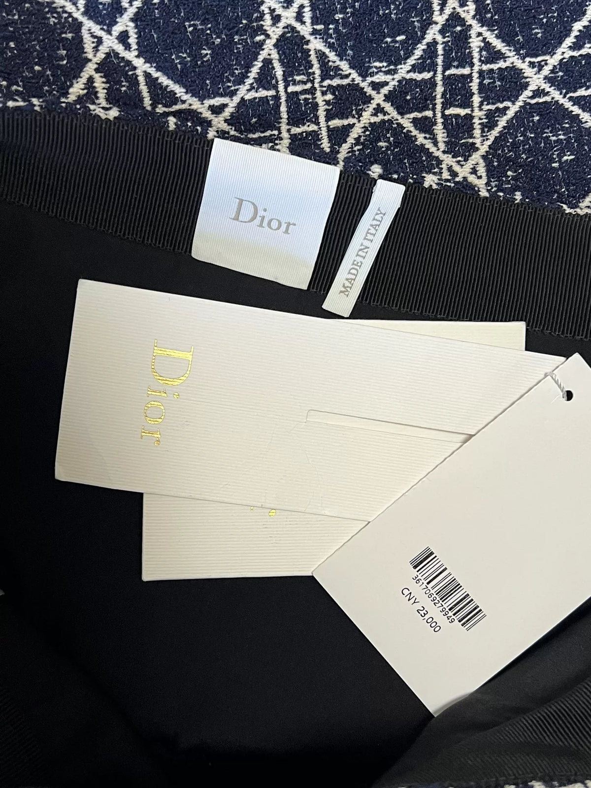Dior Macrocannage Blue White Tweed Trousers