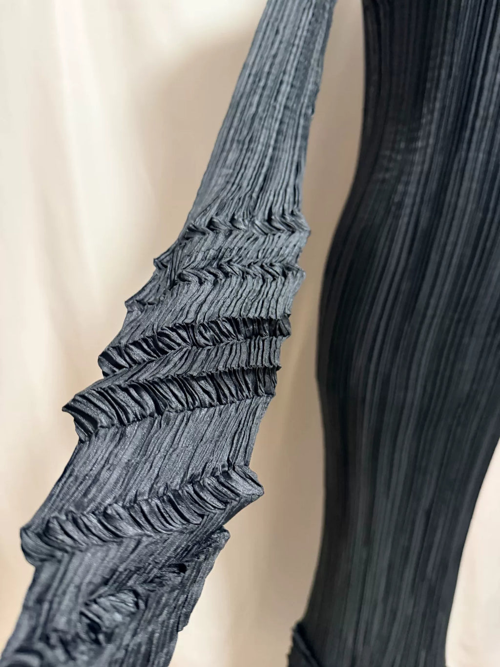 Issey Miyake Black Staircase Pleated Dress