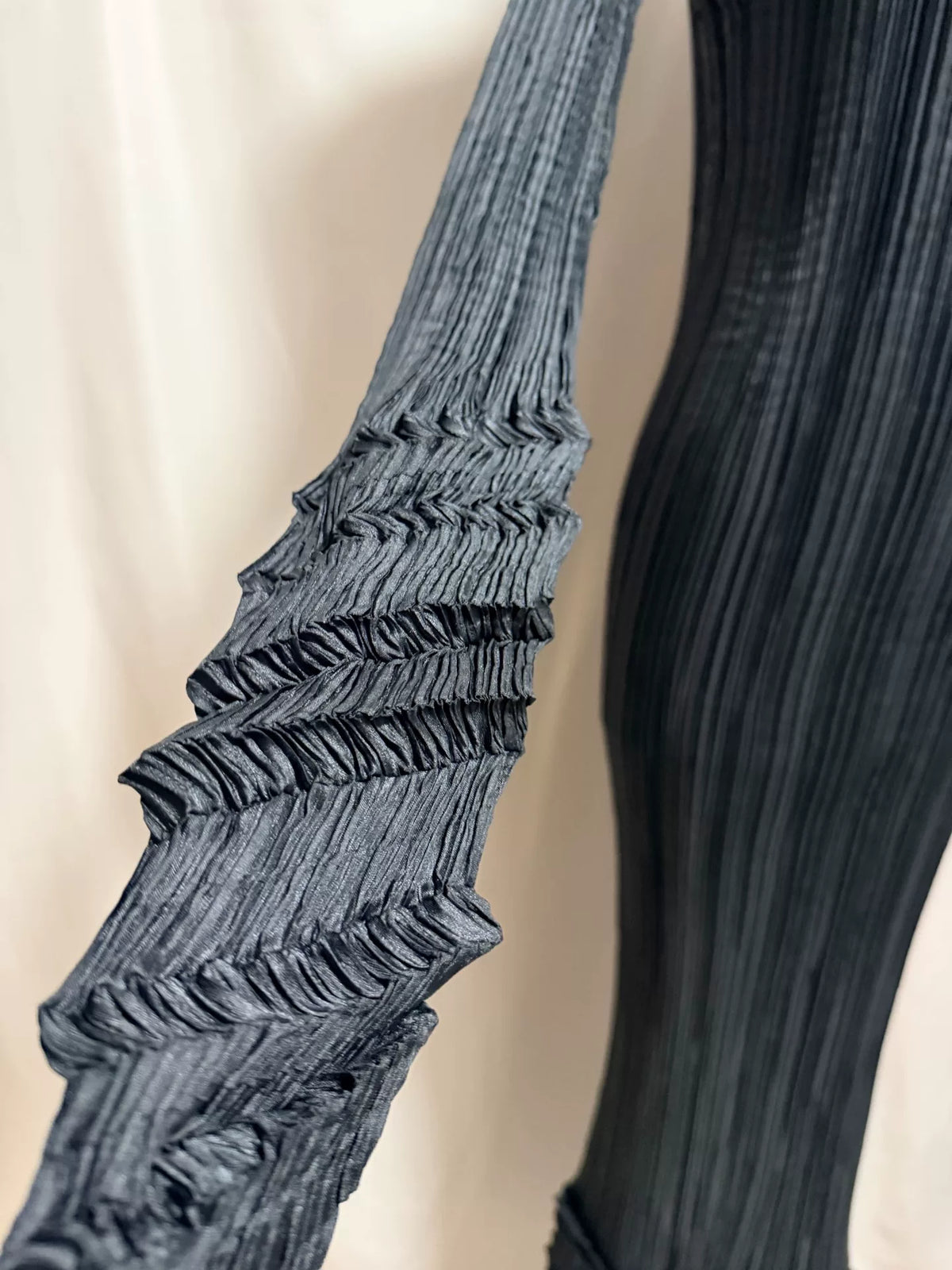 Issey Miyake Black Staircase Pleated Dress