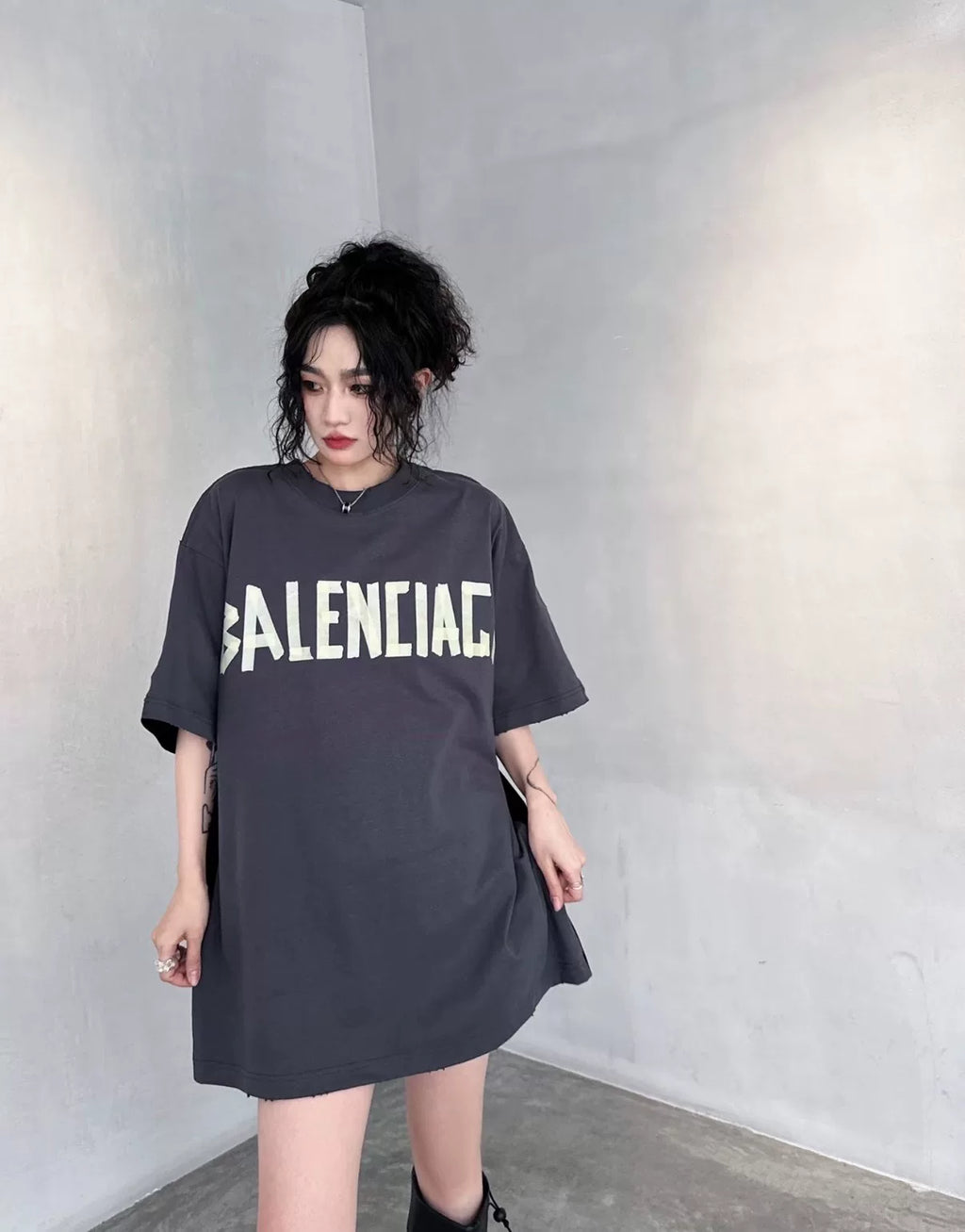 Balenciaga Tape-Panel 3B Racing Logo Short-Sleeve T-Shirt