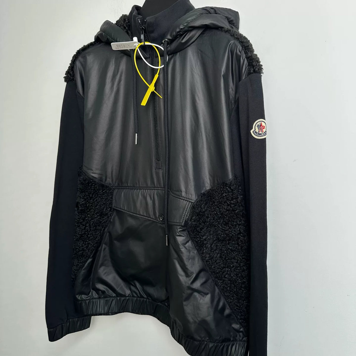 Moncler Black Hooded Drawstring Down Jacket