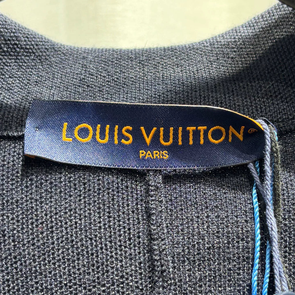 Louis Vuitton Black Logo-Print Cuffs Lambswool Sweater