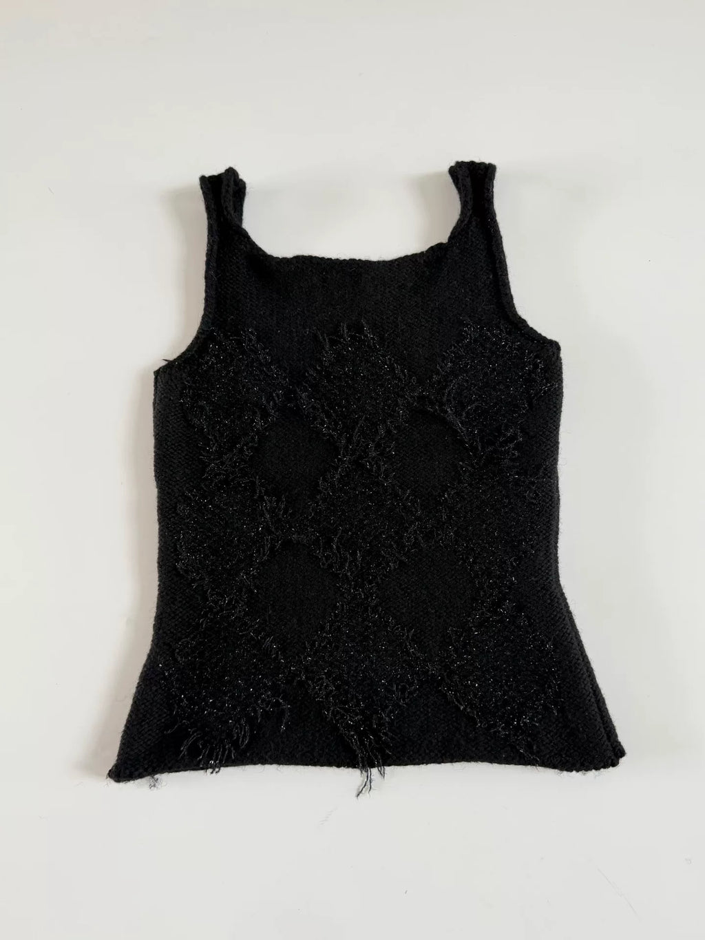 Dries Van Noten Fringe Diamond Knit Vest