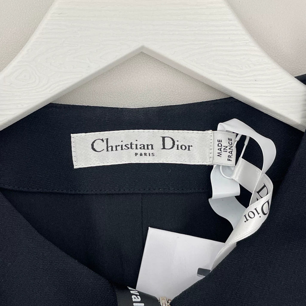 Dior Zipper Three-Quarter Sleeve Dress