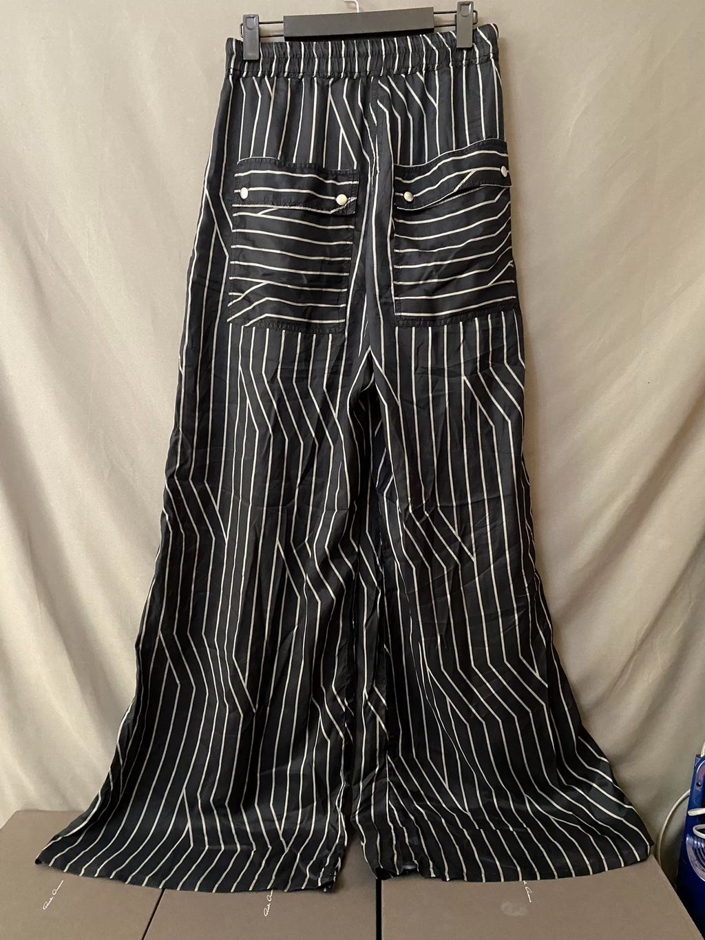 Rick Owens 23SS Striped Silk Wide-Leg Pants