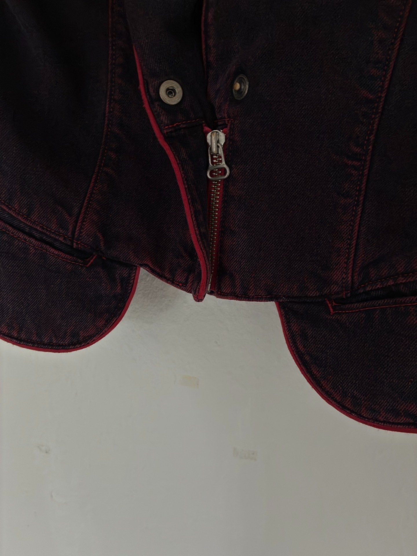 Maison Martin Margiela Red Brushed Denim Vest